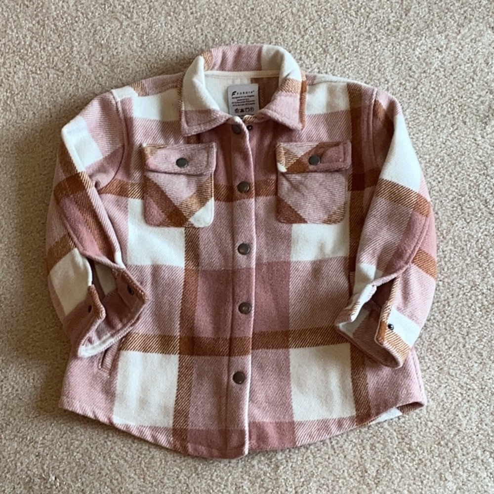 Pink and Brown Button Down Shacket
